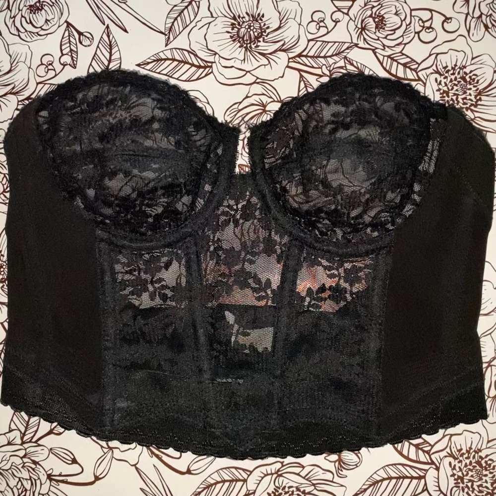 Vintage 80’s Black Lace Bustier